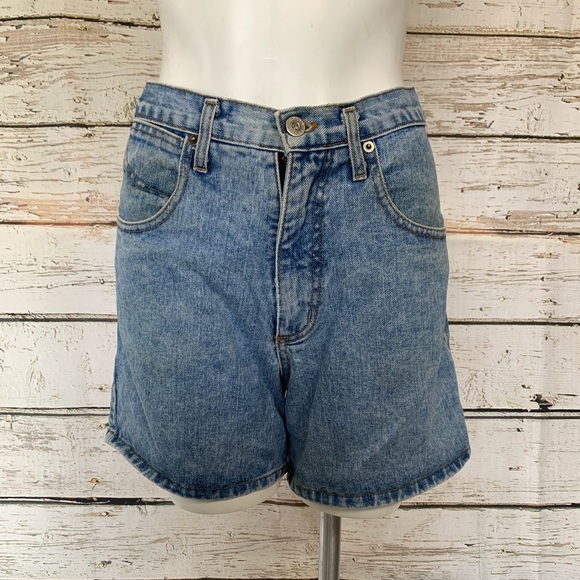 anchor blue Pants - C6 Anchor Blue Denim Mom Shorts 5